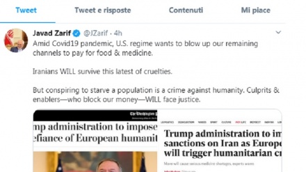 Zarif agli Usa: ‘Voler far morire di fame un popolo è crimine contro l’umanità’