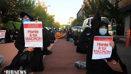 Maandamano ya kulaani misimamo ya Macron dhidi ya Uislamu yafanyika Iran na Iraq