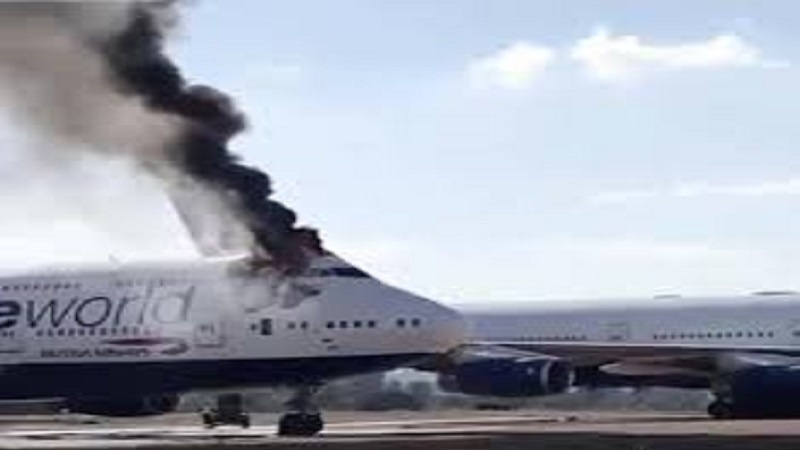 Un Boeing 747 prende fuoco in Spagna