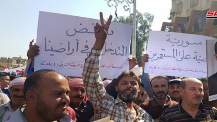 Haseke halkı ABD işgal güçlerini protesto etti 