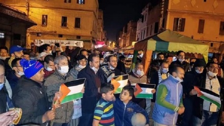 Moroccans protest normalization deal with Zionist entity, voice solidarity with Palestine