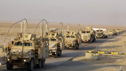 کاروان نظامیان آمریکایی در عراق باز هم هدف حمله قرار کرفت