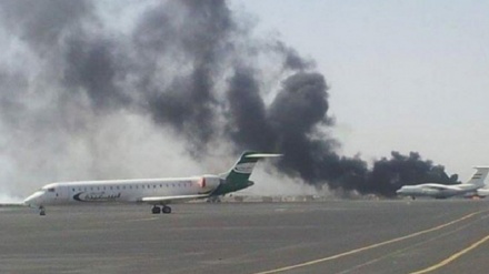  بمباران فرودگاه صنعا از سوی جنگنده های سعودی