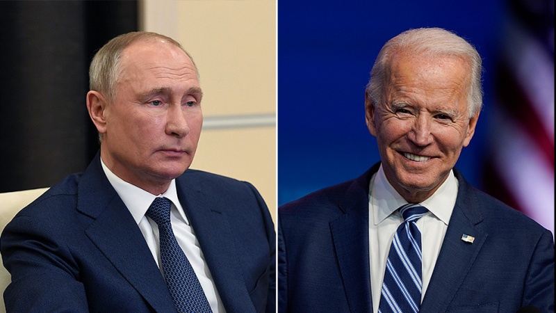 Vladimir Putin (kiri) dan Joe Biden.