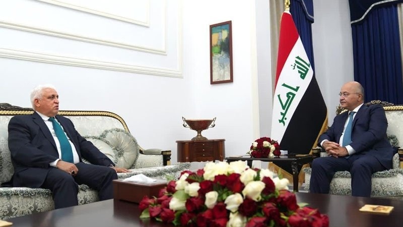 دیدار رئیس جمهور عراق با رئیس سازمان الحشد الشعبی