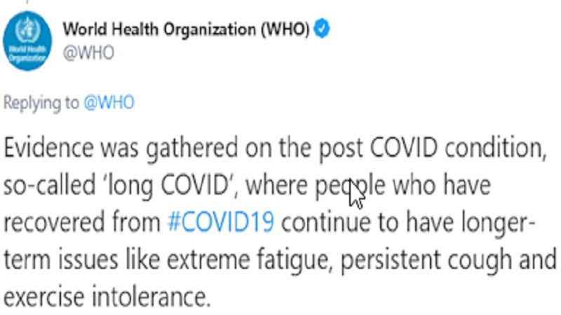سازمان جهانی بهداشت: خستگی و سرفه از عوارض کروناست
