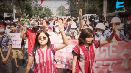 Demonstrasi Mengecam Kudeta Militer di Myanmar Berlanjut