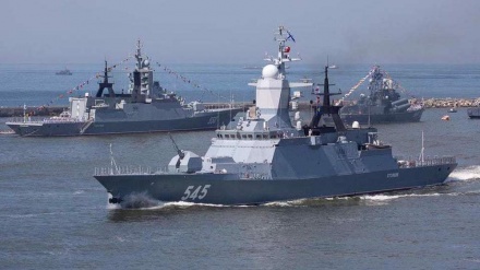 Russian flotilla enters Iranian waters for joint naval drill