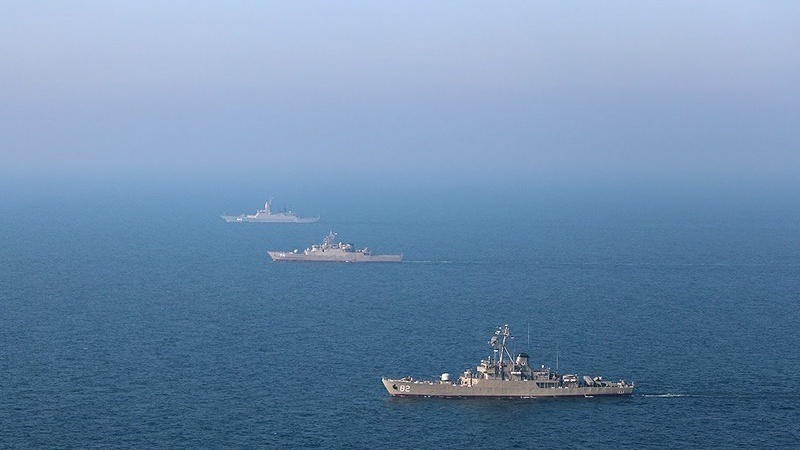 Manuver Gabungan AL Iran-Rusia di Samudra Hindia. Selasa (16/2/2021).
