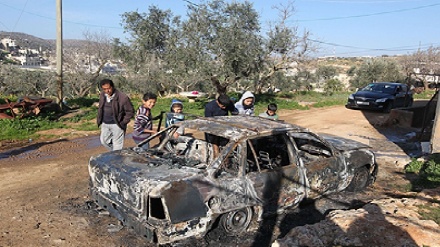 מתנחלים יידו אבנים לעבר בתי פלסטינים ושרפו רכב בכפר קוסרא