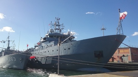 La nave da guerra turca a Cagliari