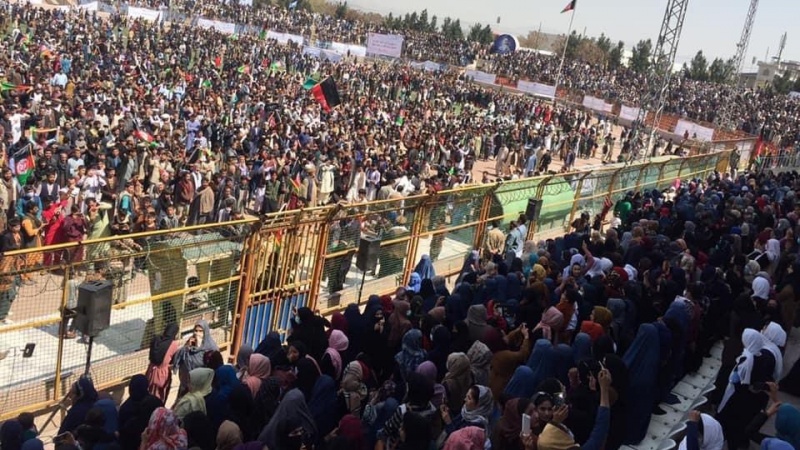 تجمع مردم کابل در حمایت از آتش‌بس دائم