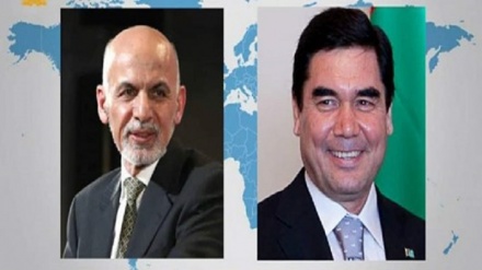 گفتگوی روسای جمهور افغانستان و ترکمنستان درباره اجرای پروژه‌های مشترک