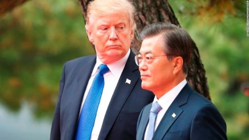 トランプ前米大統領と韓国の文在寅（ムン・ジェイン）大統領