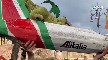 (VIDEO) Radio Italia IRIB: Alitalia, protesta lavoratori ai Fori, no a ITA + FOTO