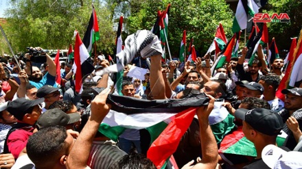 ফিলিস্তিনে ইসরাইলি আগ্রাসনের প্রতিবাদে সিরিয়ায় বিক্ষোভ