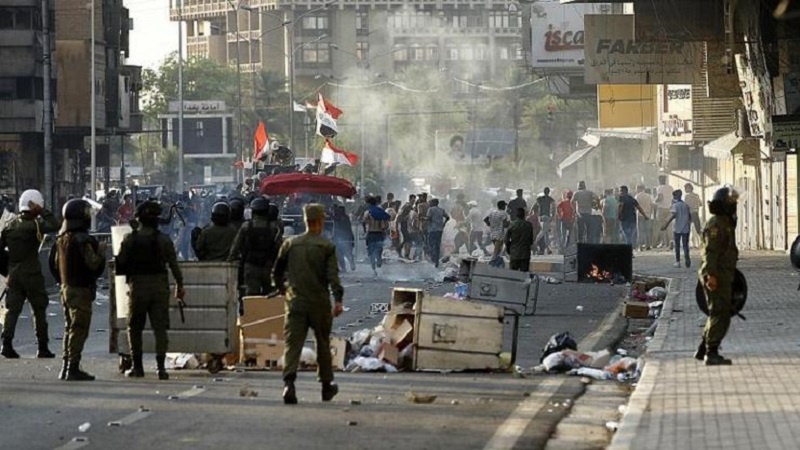 درگیری معترضان و پلیس در بغداد/ دو کشته و ۴۵ زخمی