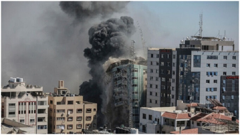 واکنش رسانه های خبری به بمباران ساختمان خبرگزاری ها در غزه