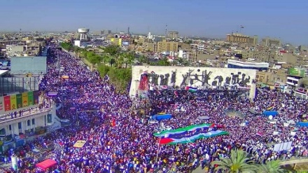 د عراق خلکو د فلسطین له مقاومته په ملاتړ کښې پراخې مظاهرې وکړې