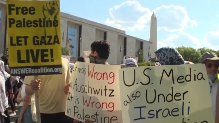 米ワシントンで、パレスチナ人を支持するデモが実施