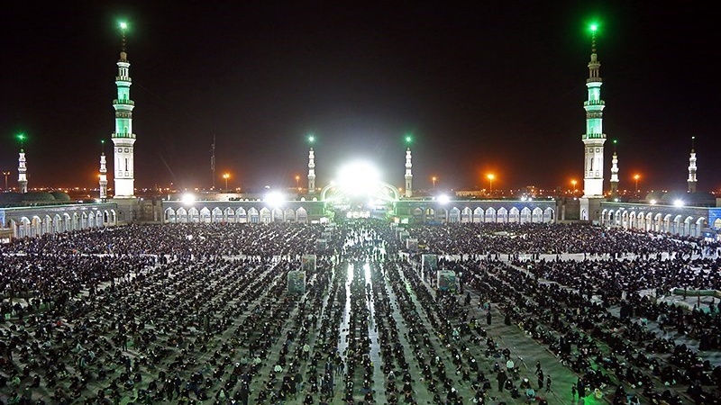 Suasana Doa Malam ke-23 Ramadan di Jamkaran, Rabu malam, 5 Mei 2021.