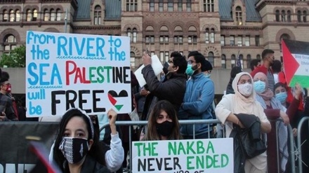 Binlerce Kanadalı ırkçı İsrail'in Filistinlilere yönelik saldırılarını protesto etti 
