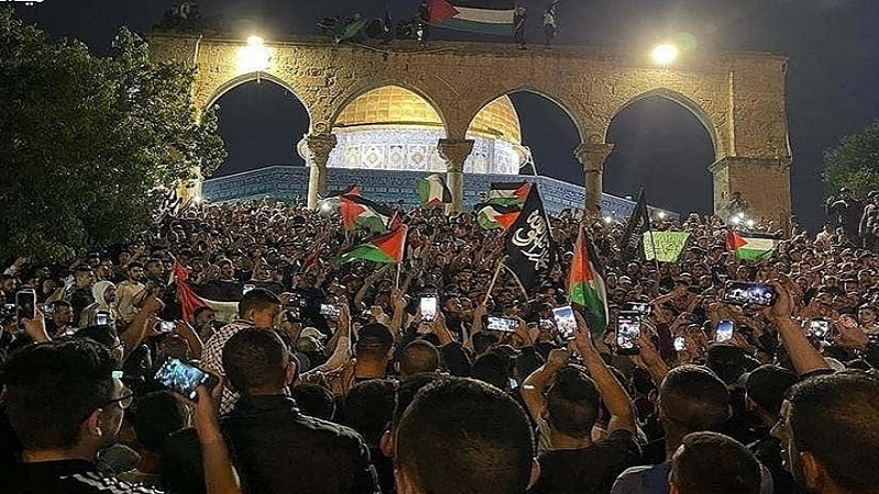perayaan kemenangan rakyat Palestina atas Israel di Al Quds