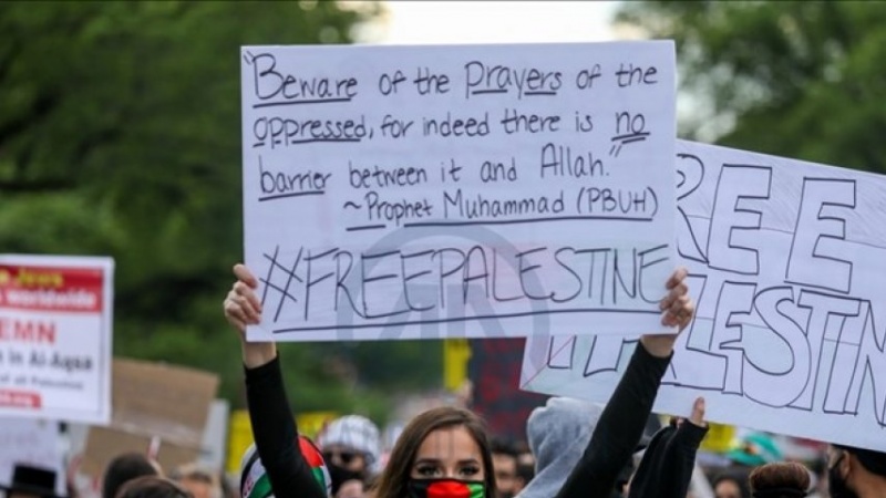 تظاهرات در حمایت از مردم فلسطین در ایالت تگزاس آمریکا