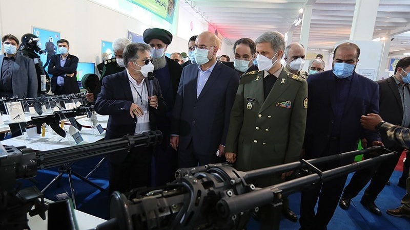 Pameran prestasi terbaru Kemenhan Iran di Tehran, Minggu (23/5/2021).