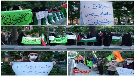 تجمع  دانشجویان  دانشگاه‌های تهران در محکومیت جنایت‌ های رژیم صهیونیستی+ ویدیو