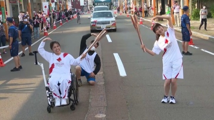 山形県で、県内2日目の聖火リレーが実施