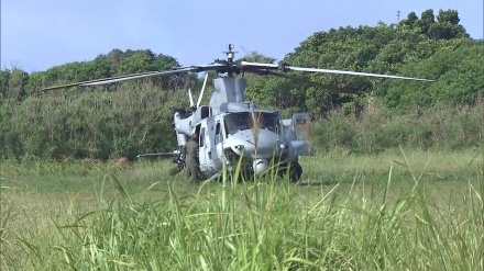 沖縄県で米軍ヘリが深夜の畑に不時着　エンジン故障の可能性