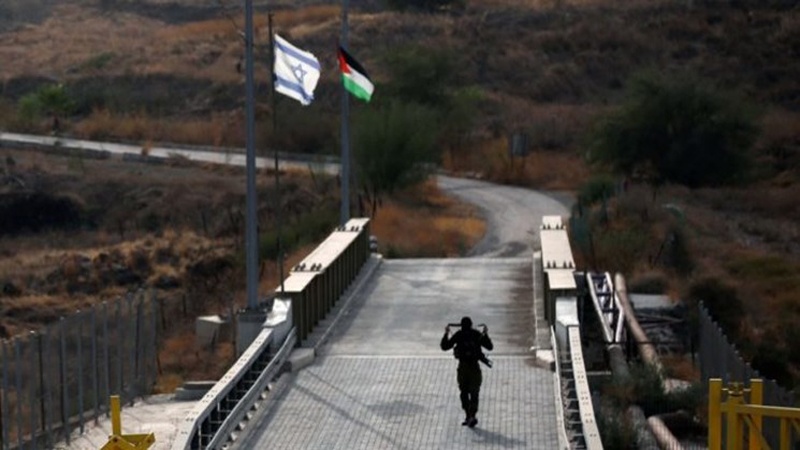Perbatasan Yordania dan Palestina pendudukan.