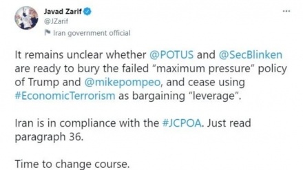 Zarif'ten Blinken'e cevap: Nükleer Anlaşma'nın 36.maddesini  okuyun