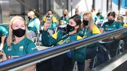 豪ソフトボール代表が日本到着、東京五輪選手で来日第一号