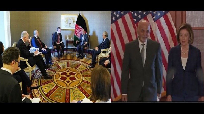 دیدار اشرف غنی با مشاور امنیت ملی و رئیس مجلس نمایندگان آمریکا