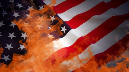 美国独立日，反法西斯运动焚烧星条旗