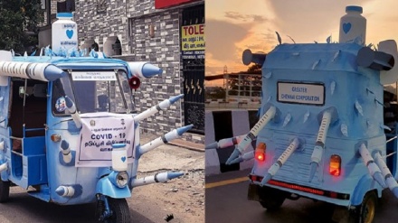 په هندوستان کښې د کورونا په نوم رکشه مشهوره شوي 