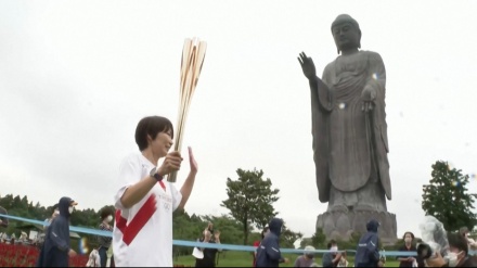 茨城県2日目の聖火リレーが実施