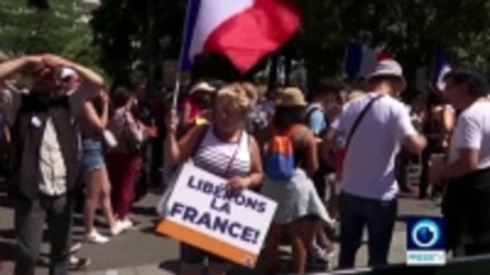 Францияда мажбурий эмлашга қарши норозилик (Видео)