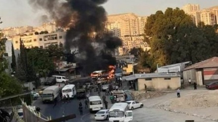 Şam'da Suriye ordusu askerlerini taşıyan otobüste patlama 