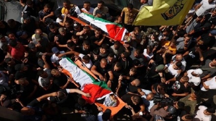 تشییع باشکوه پیکر پنج شهید فلسطینی جنین و قدس