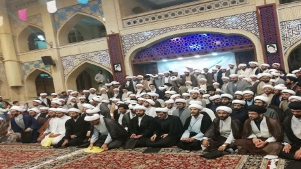 تجمع حوزویان مشهد در اعتراض به جنایات تروریستی علیه شیعیان افغانستان