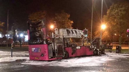 Northern Irish bus hijacked and torched