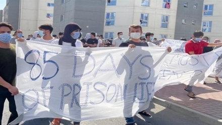 تظاهرات اعتراض آمیز پناهجویان افغان در اردوگاه ابوظبی