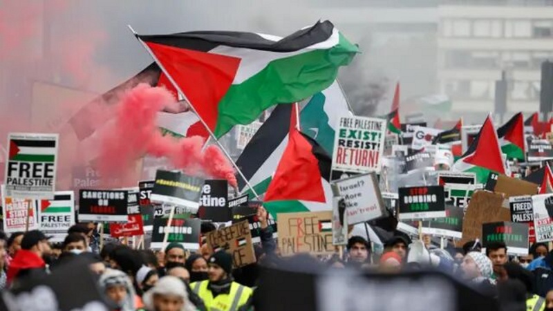Aksi demo mendukung Palestina di Inggris (arsip)