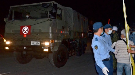 陸自が宮古島の訓練場に、トラック15台で地対空・地対艦ミサイルを搬入か