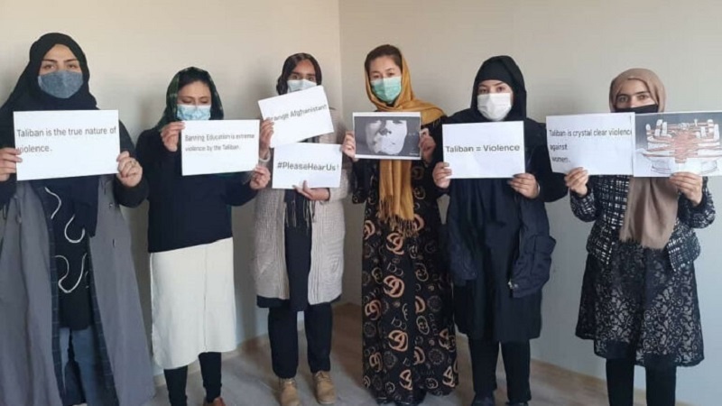 گردهمایی زنان افغان برای احقاق حقوق خودشان در کابل