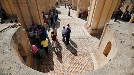 パレスチナで、修復後の世界最大級のモザイク床が公開