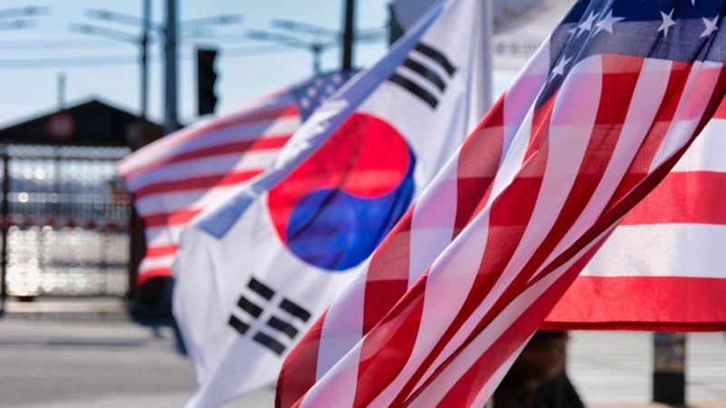 アメリカと韓国の国旗